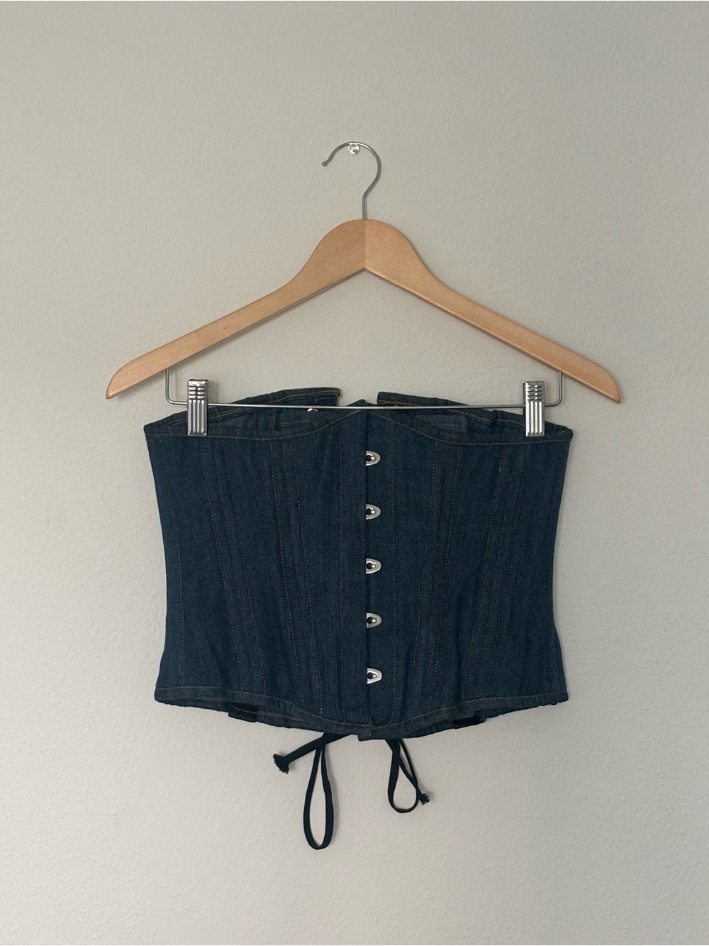 Dark Blue Denim Corset Top - Women Jeans